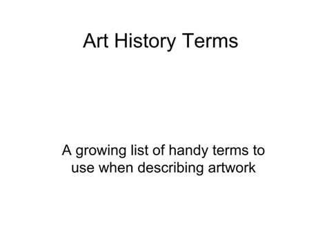 art history terms | PPT