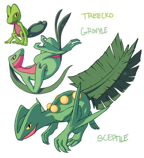 Favorite pokemon evolution - Treecko, Grovyle, Sceptile | Pokemon | Pinterest | Art, Evolution ...