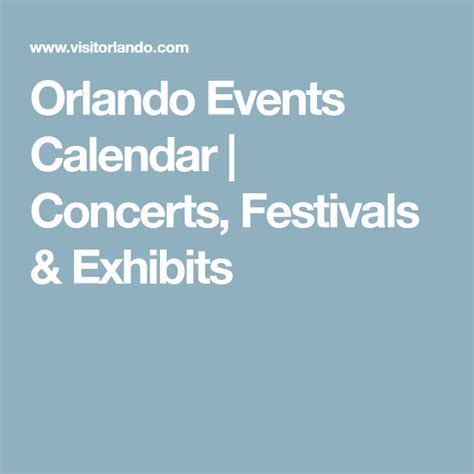 Orlando Events Calendar 2024 - Image to u