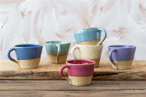 Cool colorful ceramic 4 espresso cups Espresso cups set | Etsy