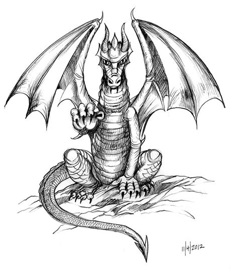 simple dragon drawings with wings | Art By-Products: November 2012 Easy Cartoon Drawings ...