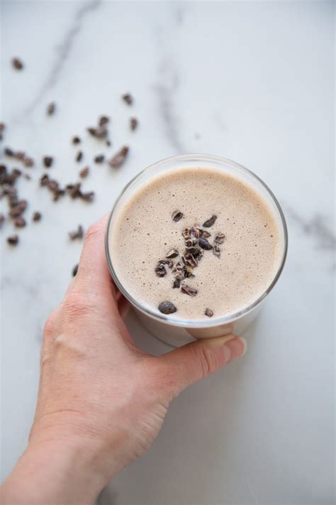 Banana Cacao Nib Smoothie with Peanut Butter - Feed Me Phoebe