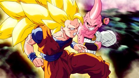 Goku Super Saiyan 3 vs Kid Buu – PS4Wallpapers.com