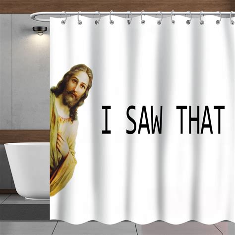 I Saw That Shower Curtain Jesus Funny Shower Curtain Meme - Etsy