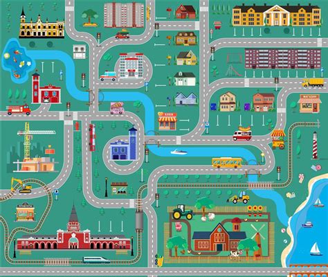 playmate for kids (city map) on Behance | Maps for kids, City map, Road ...