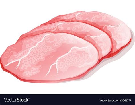 Ham slices Royalty Free Vector Image - VectorStock | Fresh ham, Ham, Food illustrations