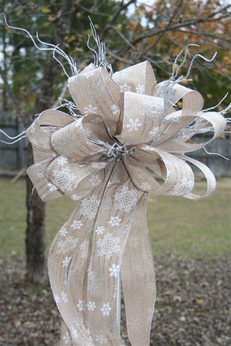 Christmas Tree Topper Ribbon Topper Bow Topper Natural