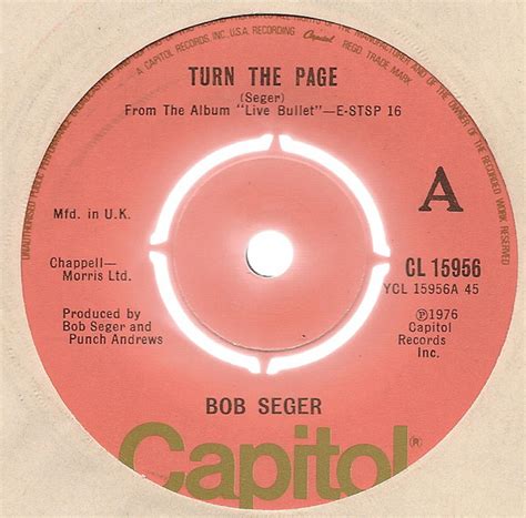 Bob Seger - Turn The Page (1976, Vinyl) | Discogs