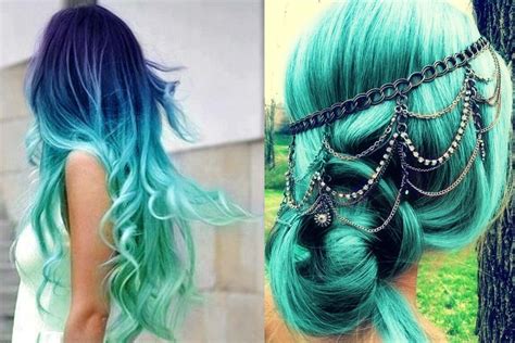 teal hair color | teal hair ombre jewelry Turquoise Hair Ombre, Orange Ombre Hair, Teal Hair ...