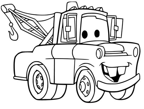 Mater from Cars Coloring Page - Free Printable Coloring Pages for Kids