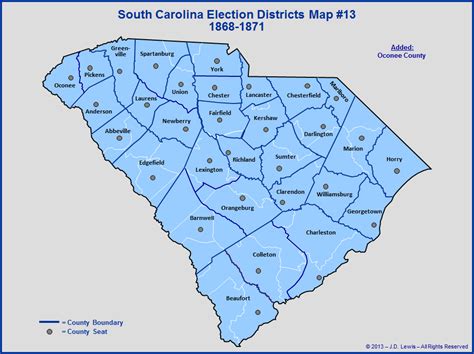 The South Carolina General Assembly - Election Districts Map #13 - 1868 ...