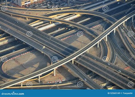 Dubai roads aerial view stock image. Image of street - 52565149