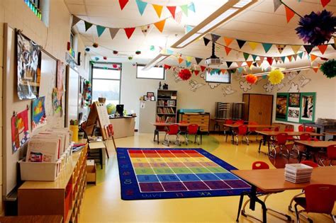 colorful garland in an art classroom | Art education elementary ...