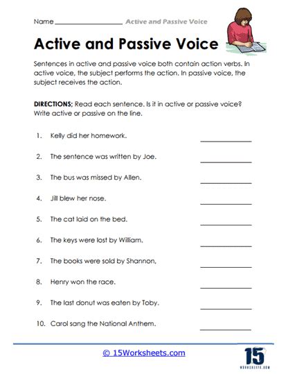 Active and Passive Voice Worksheets - 15 Worksheets.com