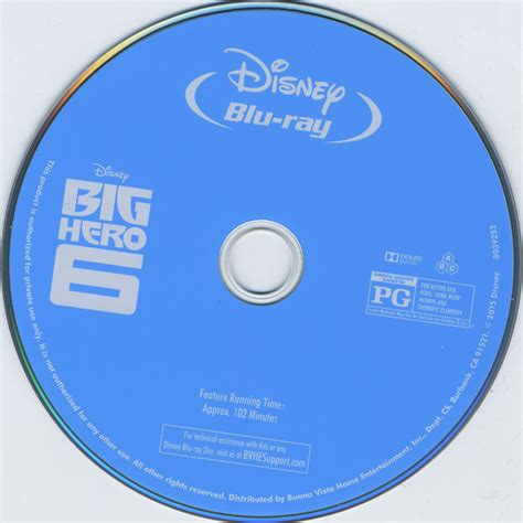 Big Hero 6 (2015) Blu Ray Label - DVDcover.Com