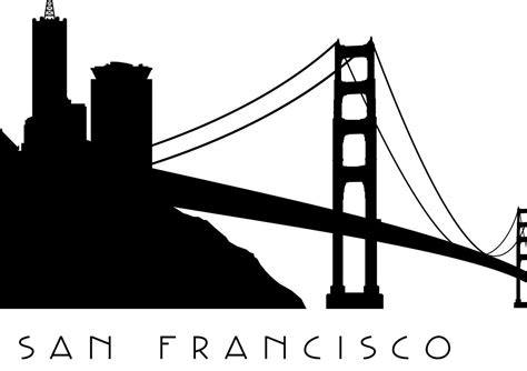 San Francisco Skyline Silhouette Printable Skyline PDF - Etsy