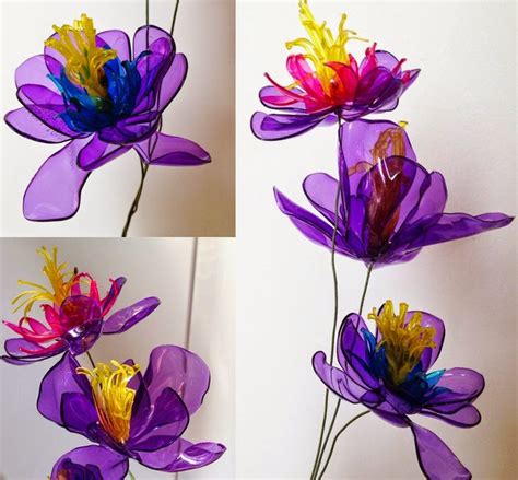 Recycle 'flower' craft with plastic bottle ~ Creative Art and Craft Ideas