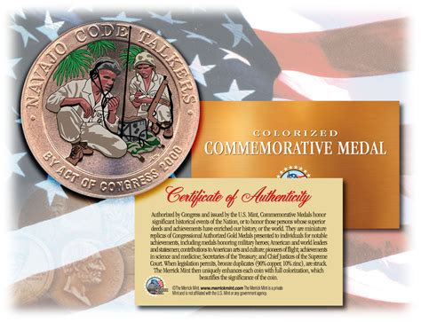 Colorized NAVAJO CODE TALKERS *Commemorative Medal* Bronze Coin US ...