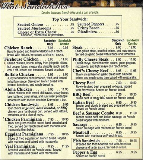 Menu at White Cottage Pizza-Italian Restaurant, Wood Dale