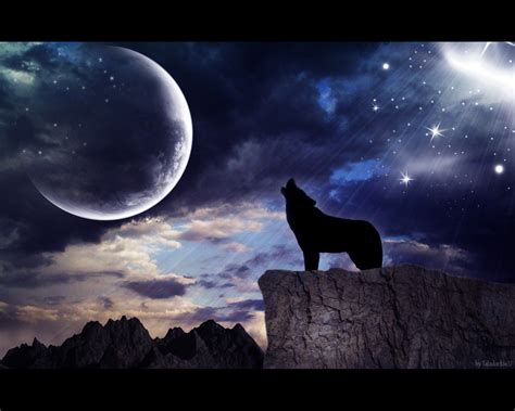 Wolf Howling At The Moon Wallpaper - WallpaperSafari