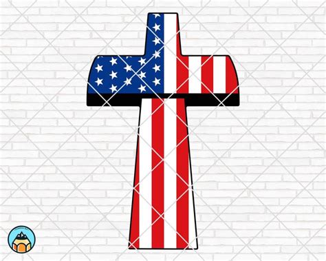 American Flag Cross SVG | HotSVG.com