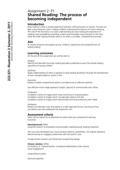 Assignment brief examples