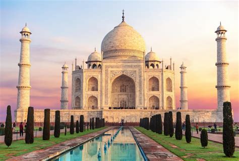 Premium Photo | Beautiful Taj Mahal at sunrise and its reflection India ...