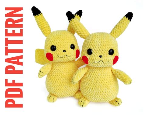 PIKACHU CROCHET PATTERN - Detective Pikachu Amigurumi Pdf pattern - Pokemon Crochet Pattern ...