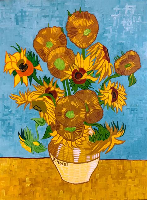 Sunflowers by Vincent van Gogh, Acrylic on Canvas 18x24 inch - Footwa