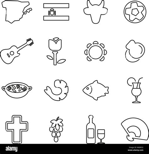 Spain Country & Culture Icons Thin Line Vector Illustration Set Stock Vector Image & Art - Alamy