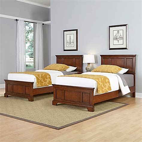 Home Styles Chesapeake 3-Piece Twin Beds and Nightstand Set in Cherry - Bed Bath & Beyond