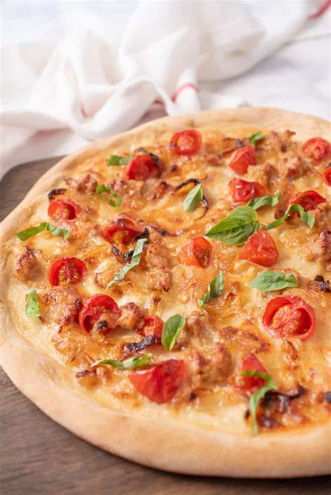 Italian Sausage and Caramelized Onion Pizza - Culinary Ginger