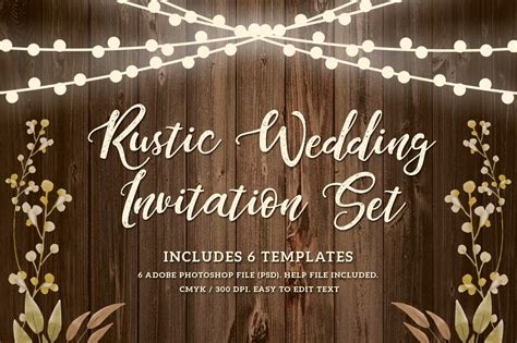 Rustic Wedding Invitation Set - Design Cuts