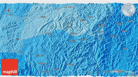 Political 3D Map of Kaili