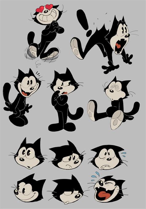 Felix the Cat Sketches | Felix the Cat | Cat sketch, Cartoon character ...