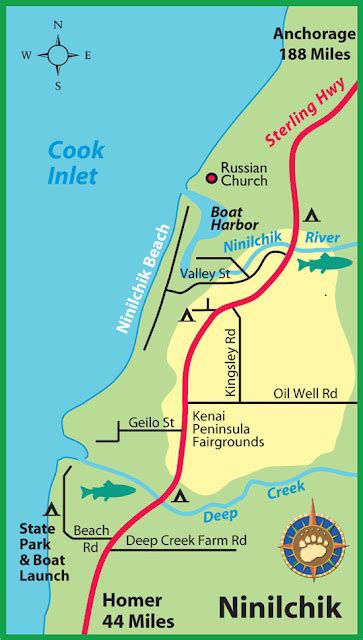 Maps of Alaska Roads By Bearfoot Guides: Map of Ninilchik, Alaska