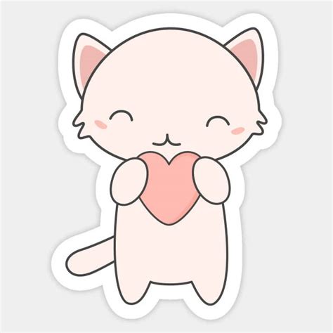 Download Super Cute Kitten Holding Kawaii Heart Wallpaper | Wallpapers.com