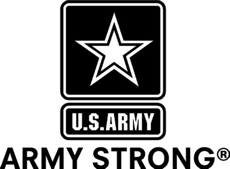 USA Army Strong Logo - Black & White Decal