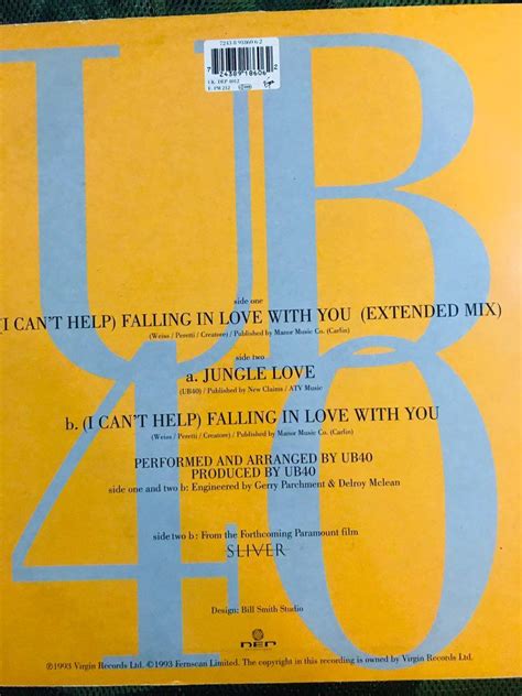 Vinyl Record- UB40 - Can’t Help Falling In Love 12” Single, Hobbies & Toys, Music & Media ...