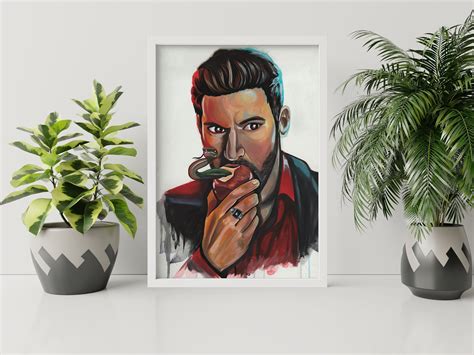 Lucifer Morningstar Original Painting Art Print A4 250 GSM Gloss Paper High Quality Print Tom ...