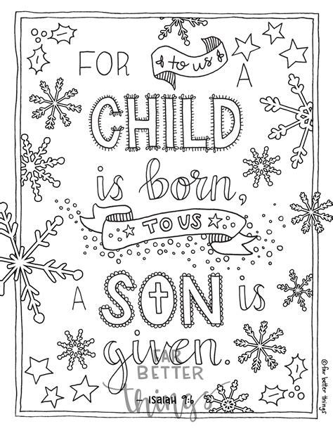 Bible Verse Coloring Page Isaiah 9:6 Printable Bible Verse Coloring ...