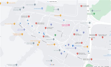 Parking map Dublin Airport - Terminal 1 and 2