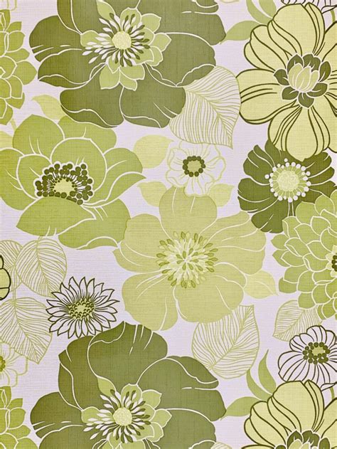 Vintage Wallpapers - Online Shop | Vintage Green Floral Wallpaper