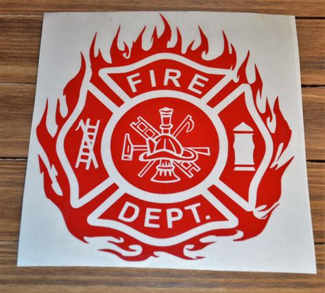 Fire Department Dept. Red Car Truck Decal / Sticker