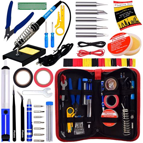 Soldering Iron Kit - Soldering Iron 60W Adjustable Temperature, Solder Wire, Soldering Stand ...