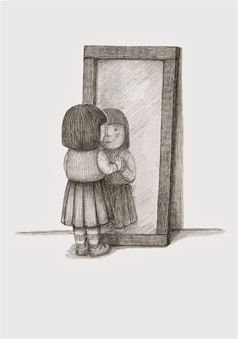 Girl Looking In Mirror Drawing at GetDrawings | Free download