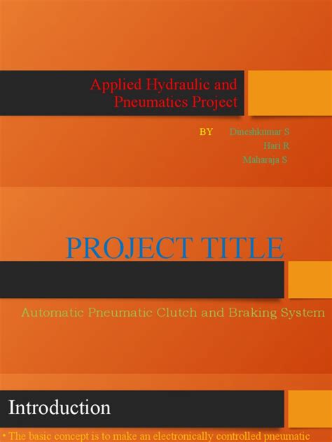 Applied Hydraulic and Pneumatics Project | PDF