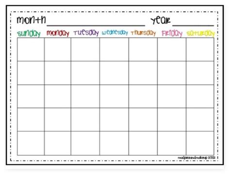 Free Printable Blank Calendars | Cleaning calendar printable, Kids calendar, Printable blank ...