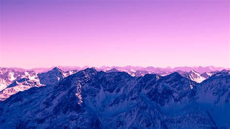 Purple Mountain With Snow And Purple Sky 4K HD Purple Wallpapers | HD Wallpapers | ID #37011