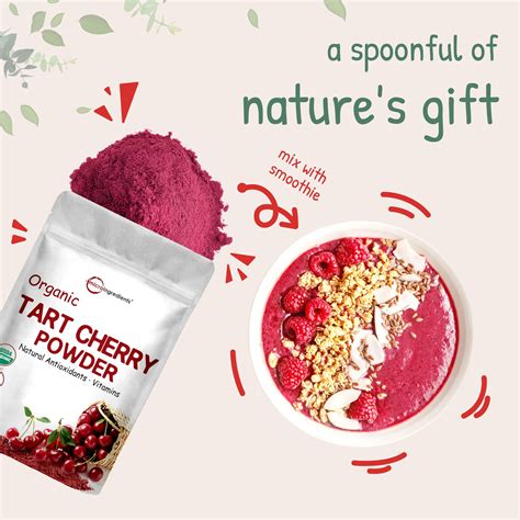 Organic Tart Cherry Powder | Pure Tart Cherry Extract Supplement ...